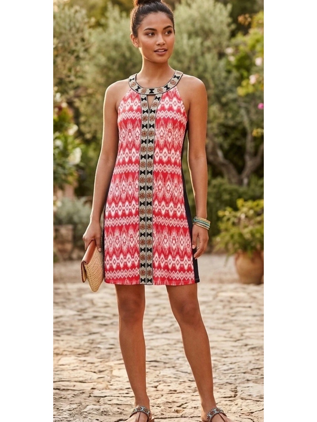 Thml Black And Light Pink Lined Dress